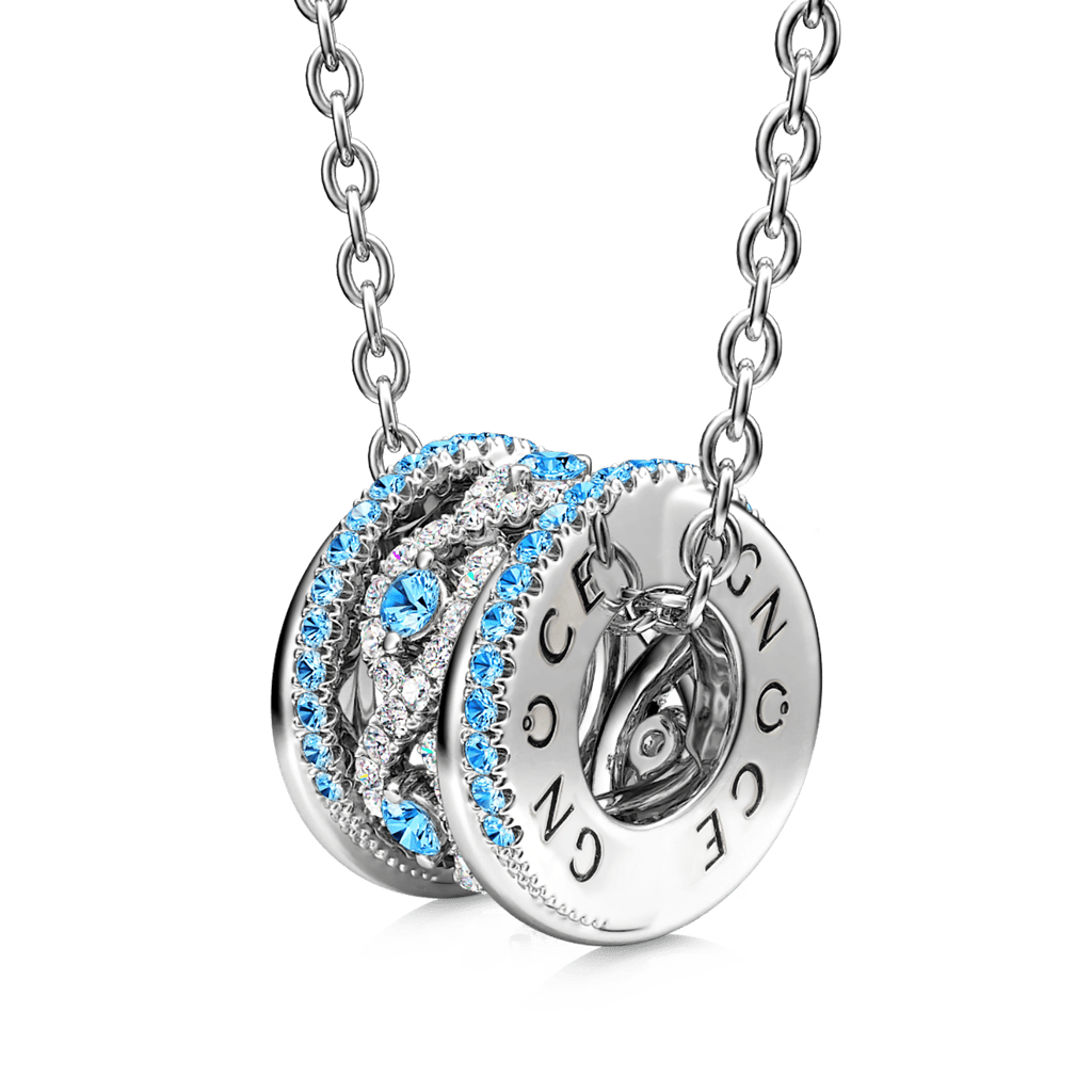 Paved Intertwined Drum Necklace image number 0