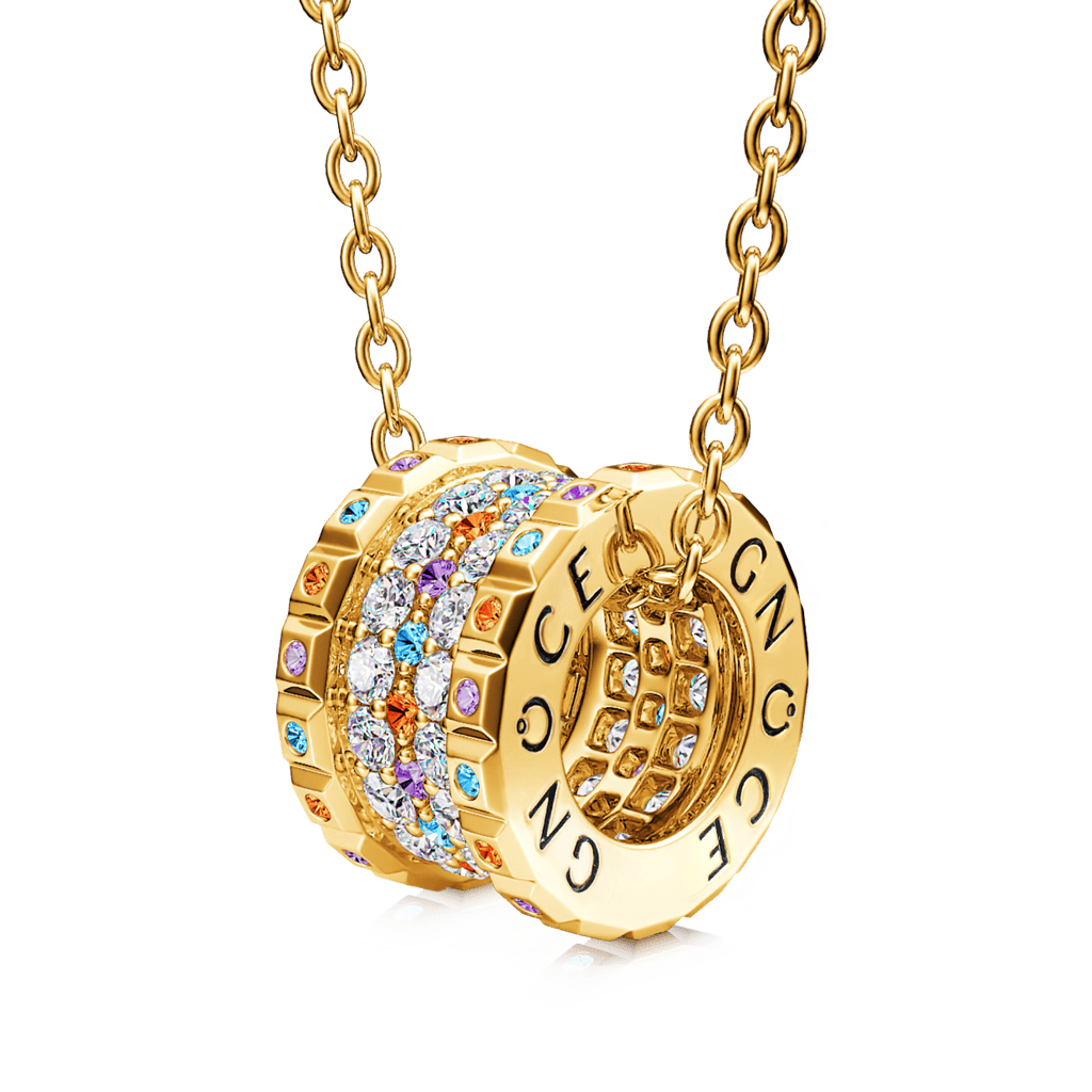 "Colorful World" Drum Pendant Necklace image number 0