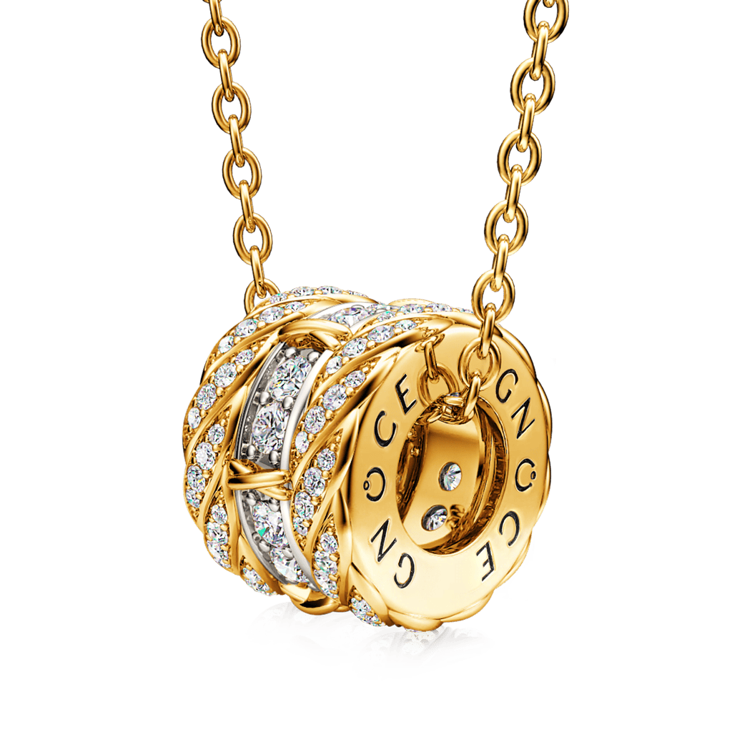 X-unknow Paved Twisted Drum Necklace image number 0