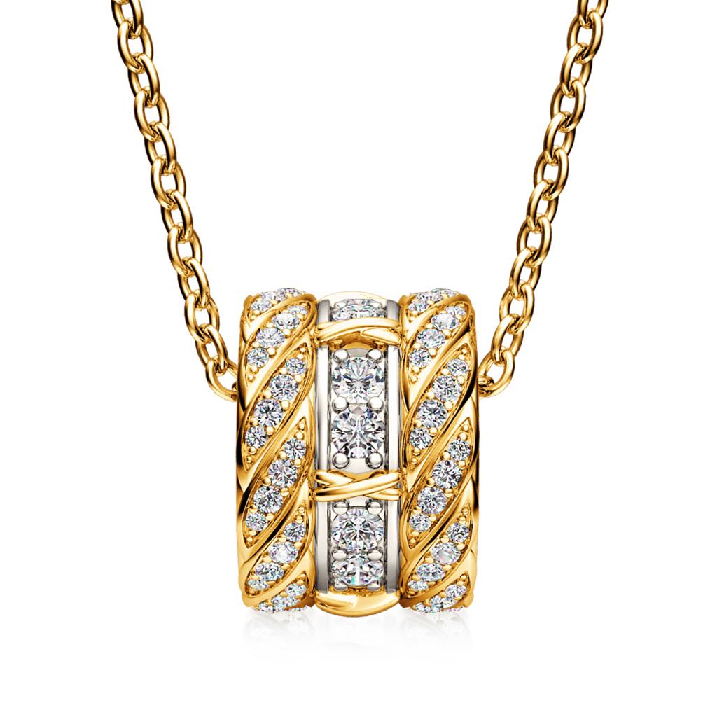 X-unknow Paved Twisted Drum Necklace image number 1