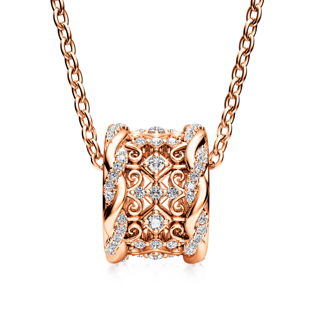 Vintage Cross Twisted Drum Necklace image number 1