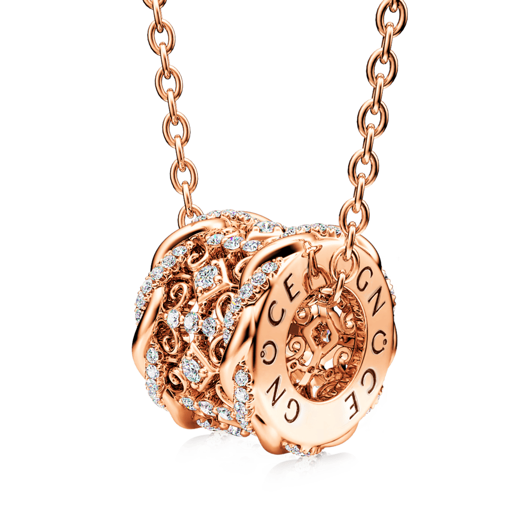 Vintage Cross Twisted Drum Necklace image number 0