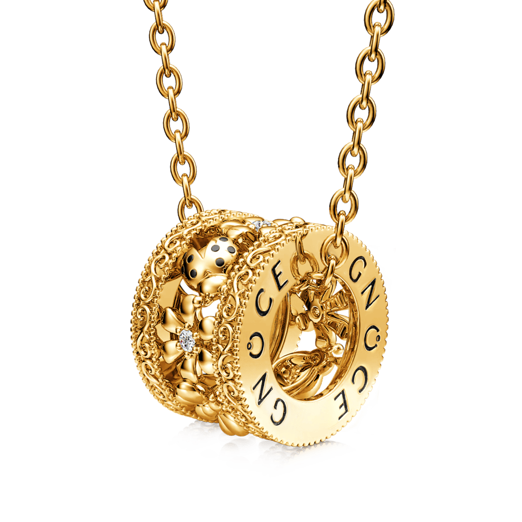 Ladybug on Flower Drum Necklace image number 0