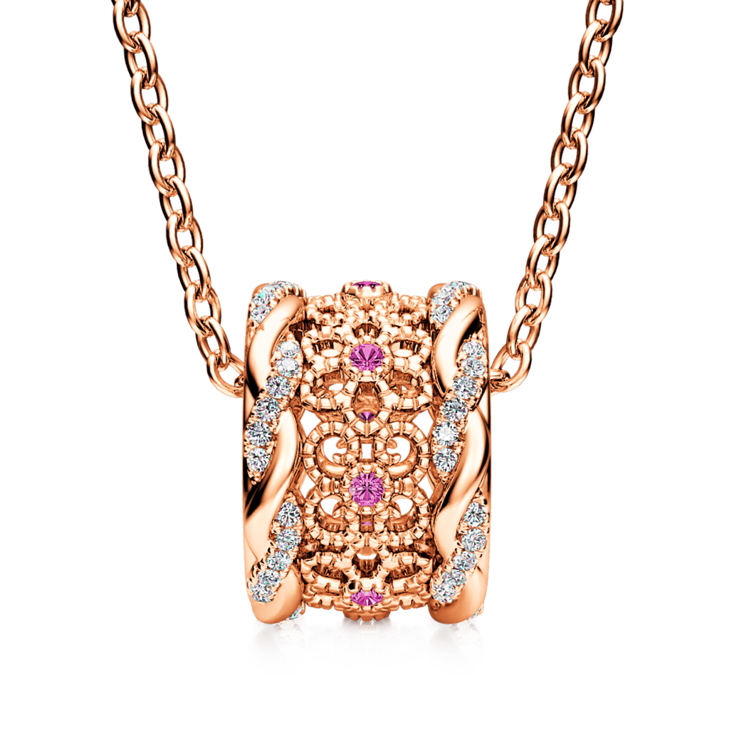 Flower Vintage Infinity Drum Necklace image number 1