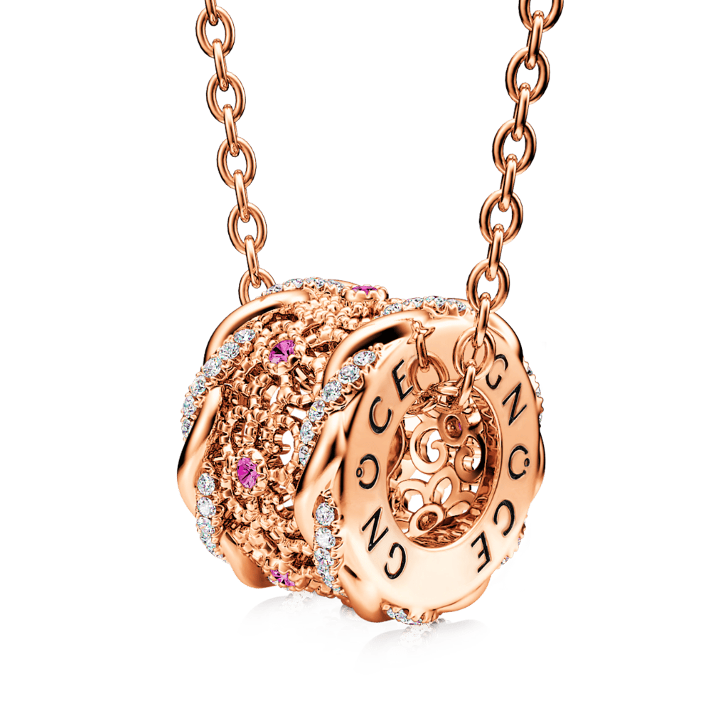 Flower Vintage Infinity Drum Necklace image number 0