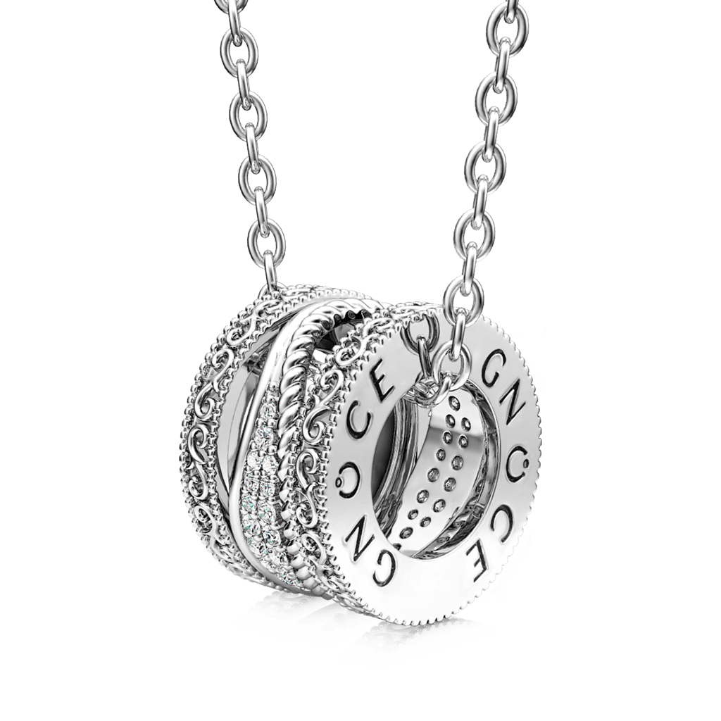 Angel Wing Drum Pendant Necklace image number 0