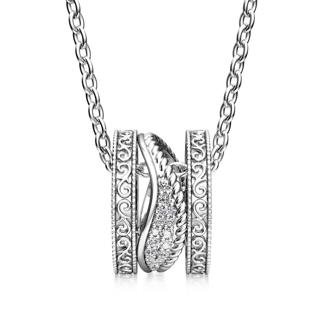 Angel Wing Drum Pendant Necklace image number 1