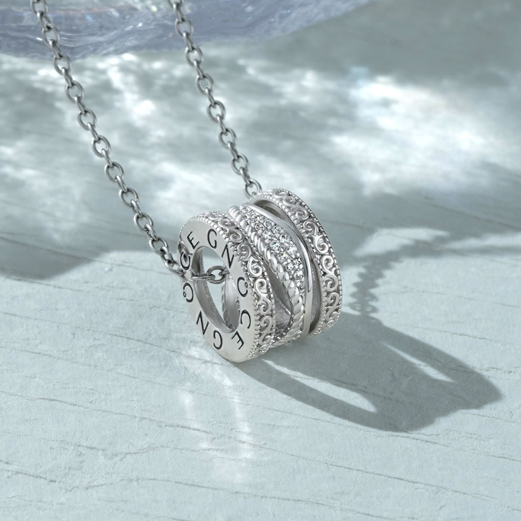 Angel Wing Drum Pendant Necklace image number 2