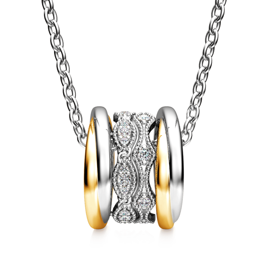 Two-tone Vintage Drum Necklace image number 1