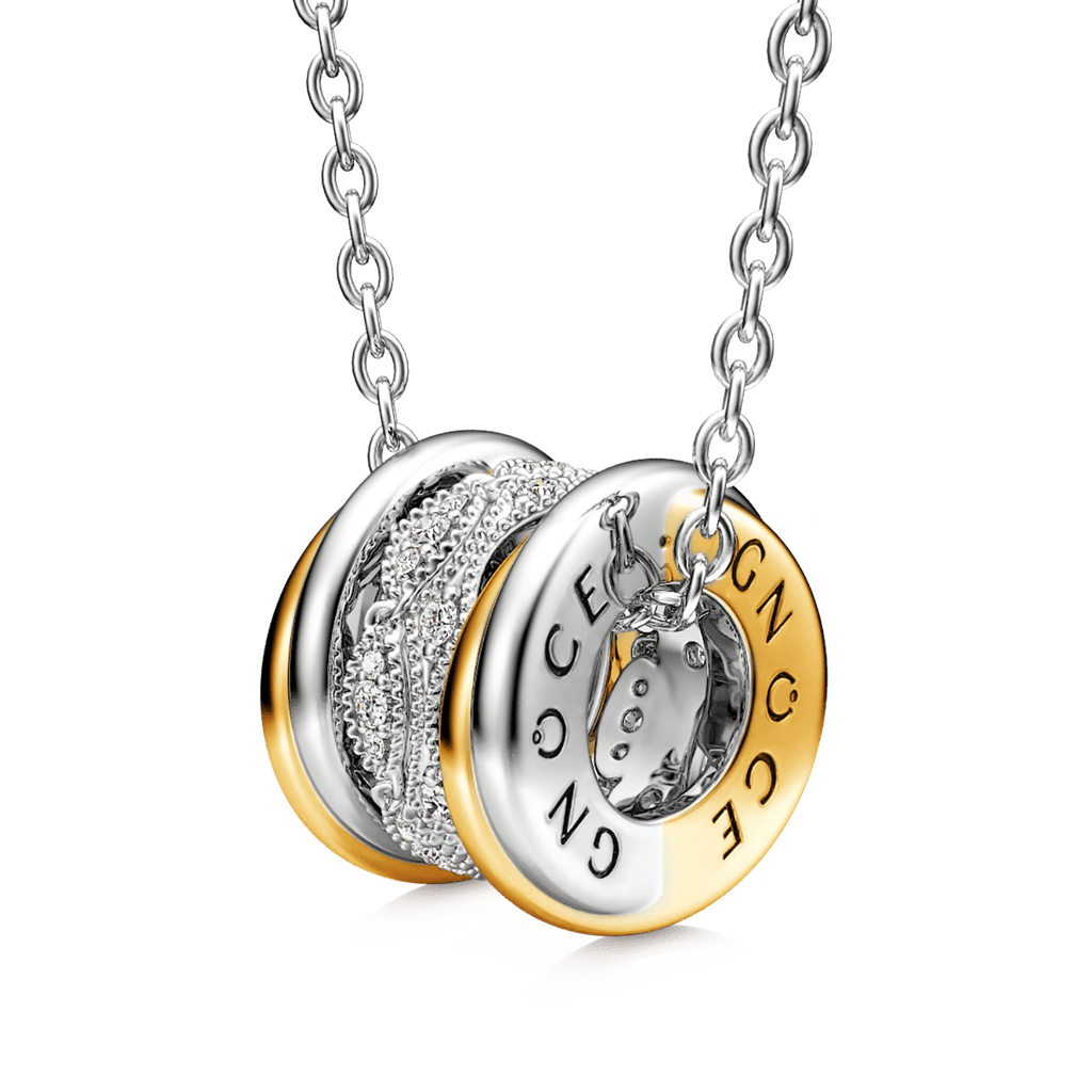 Two-tone Vintage Drum Necklace image number 0