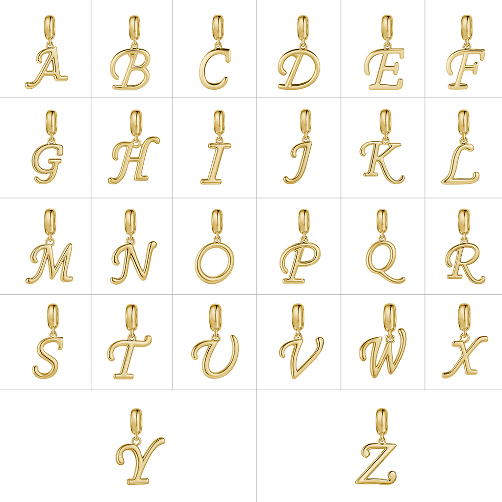 Gold "Destined Letter" Letter Charm image number 4