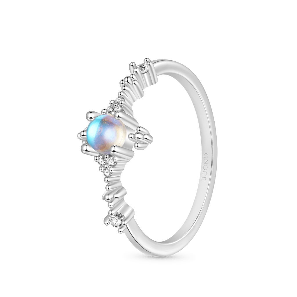 Blue Fire Moonstone Promise Ring image number 1