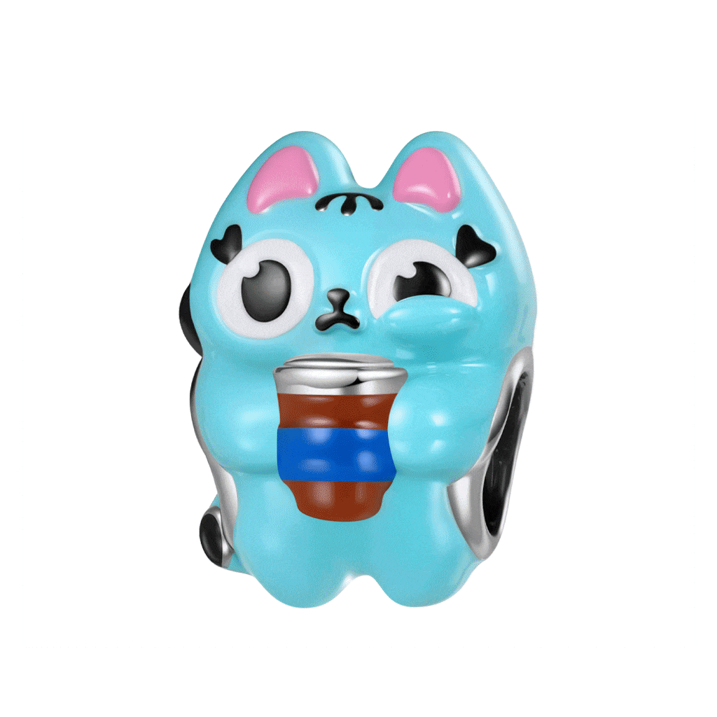 Overcaffeinated Blu Cat Charm image number 0