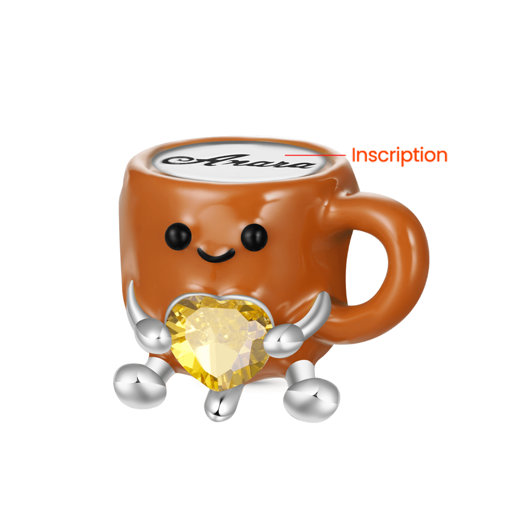 Coffee Cup Embraces Love Charm image number 1