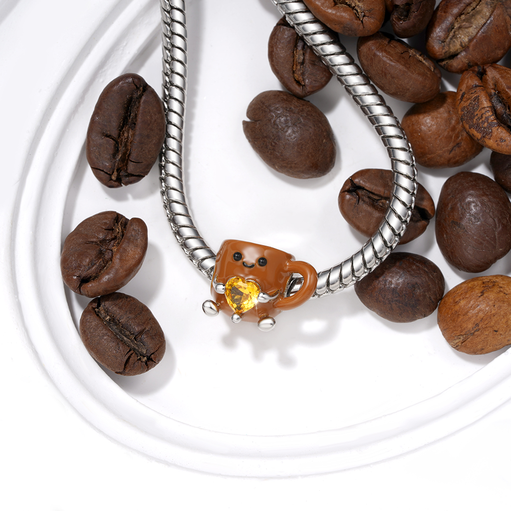 Coffee Cup Embraces Love Charm image number 4