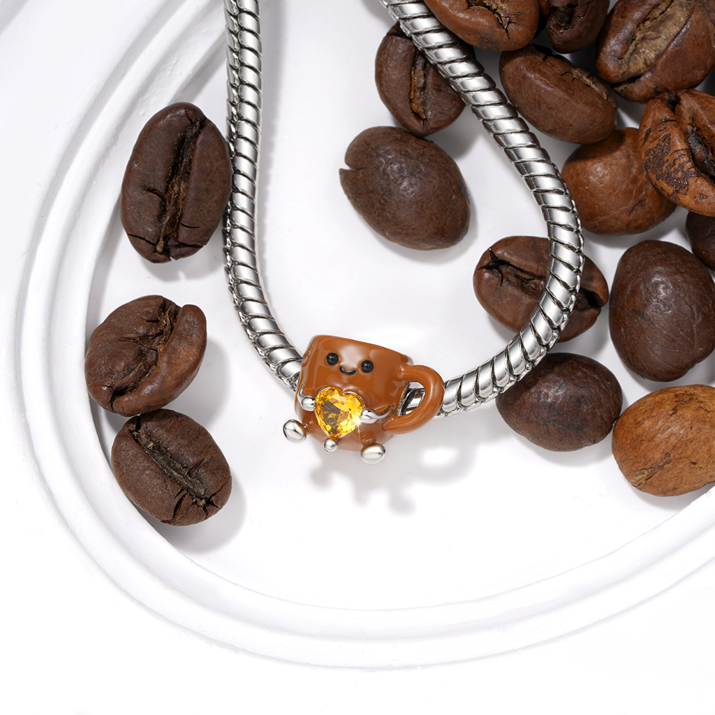 Coffee Cup Embraces Love Charm image number 4