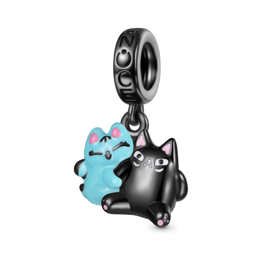 Blu Cat and Judgy Cat Hug Charm image number 1
