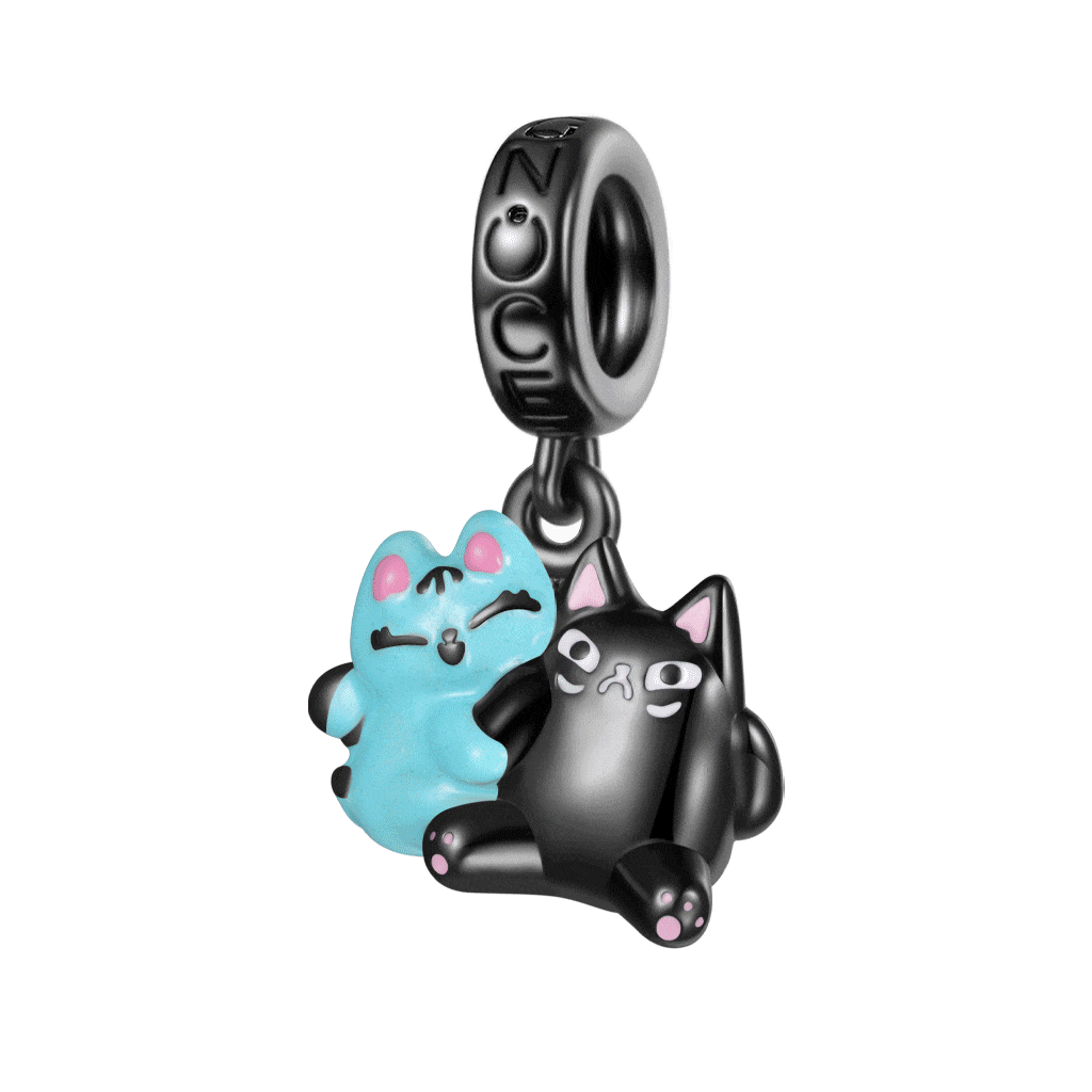 Blu Cat and Judgy Cat Hug Charm image number 0