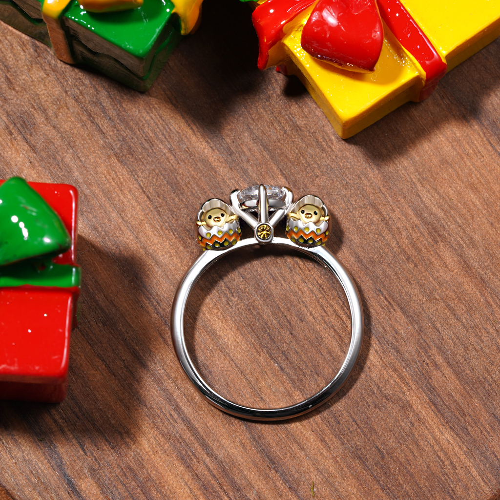 Easter Egg Shell Diamond Ring image number 2