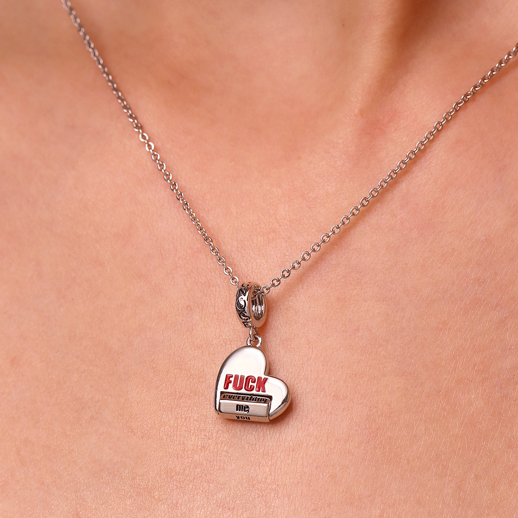 Rotating 'FUCK' World Pendant image number 6