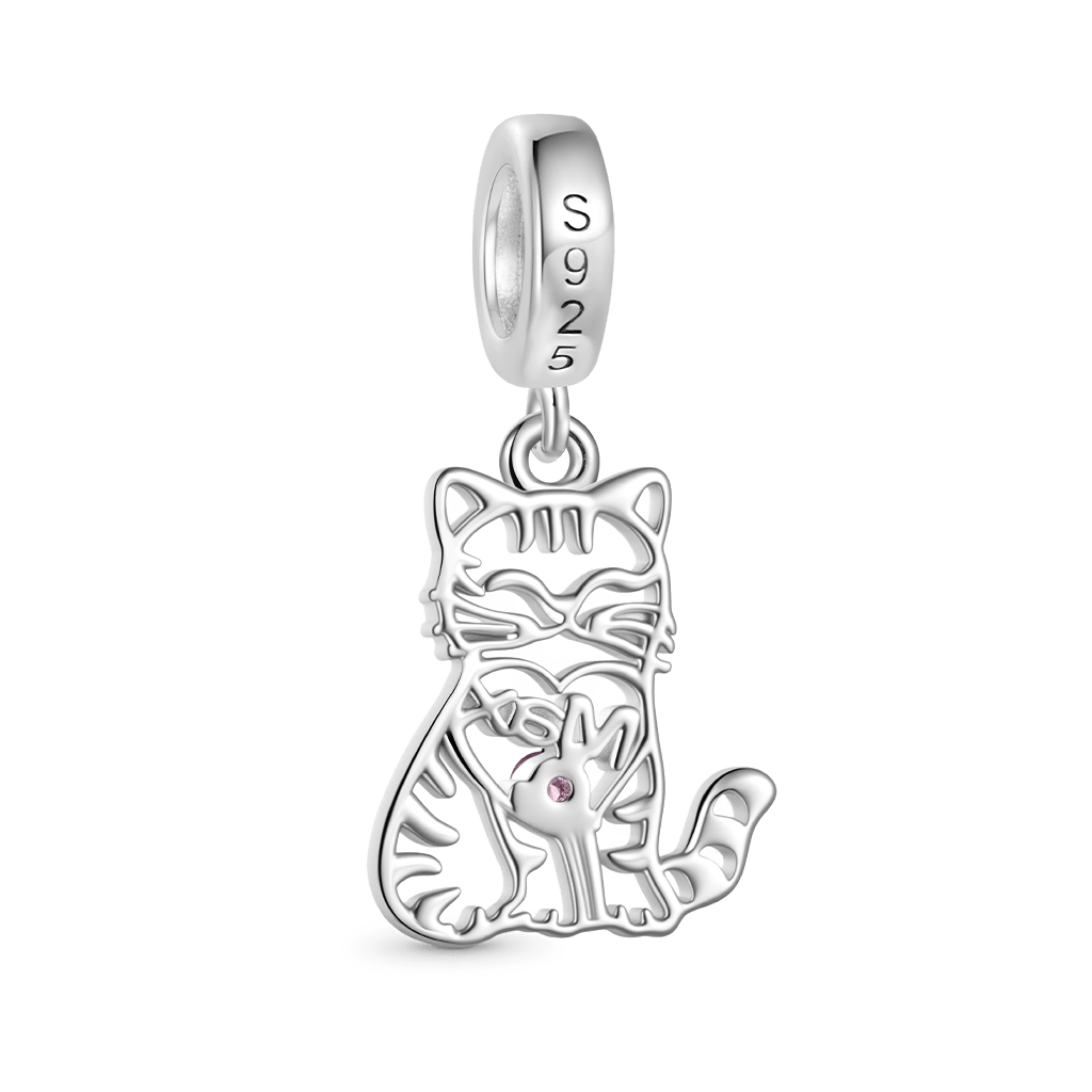 Hollow Engravable Cat Pendant image number 2