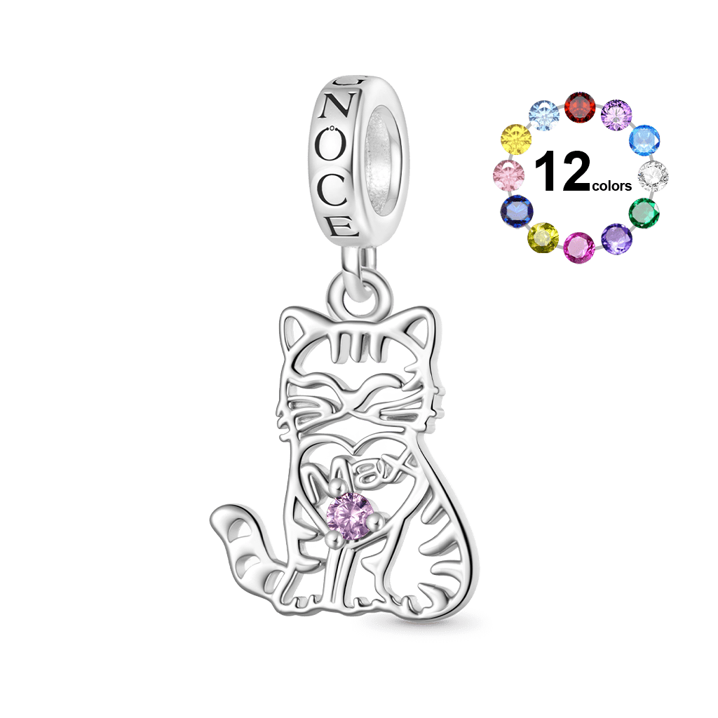 Hollow Engravable Cat Pendant image number 0