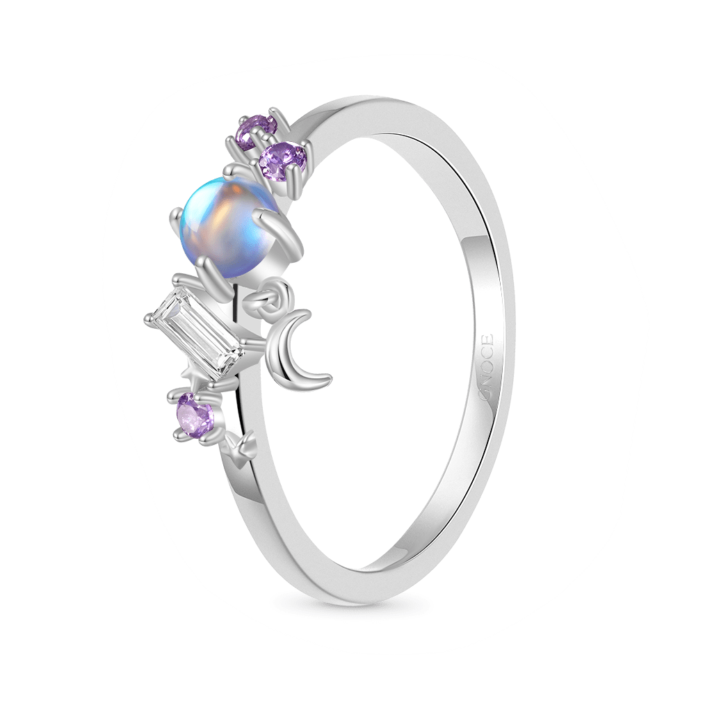 Moonstone Star Moon Ring image number 1