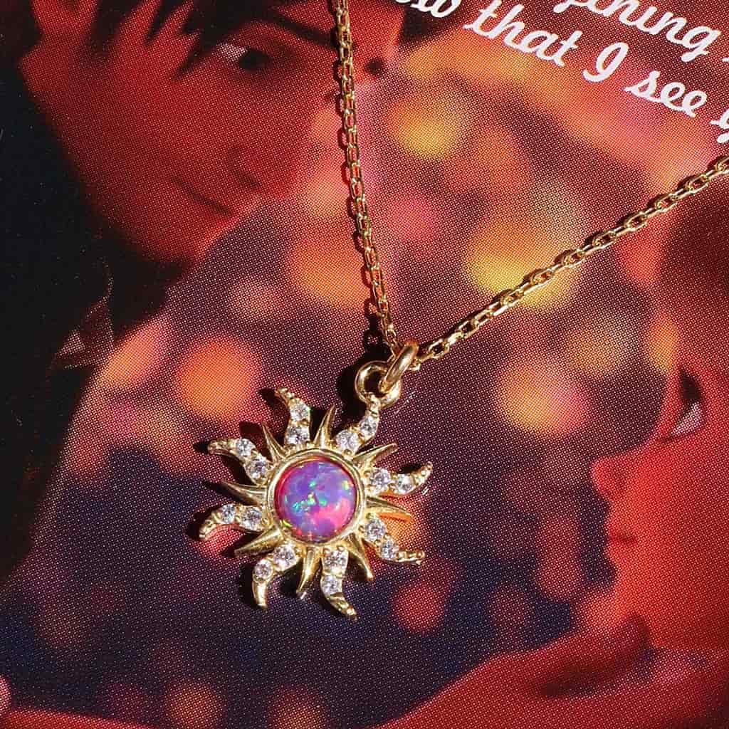 Dopamine Golden Sun Opal Necklace image number 1