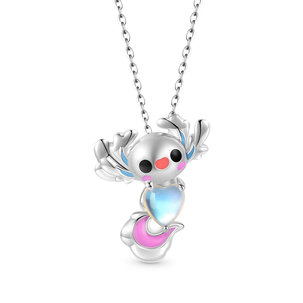 Mexican Axolotl Moonstone Necklace image number 0