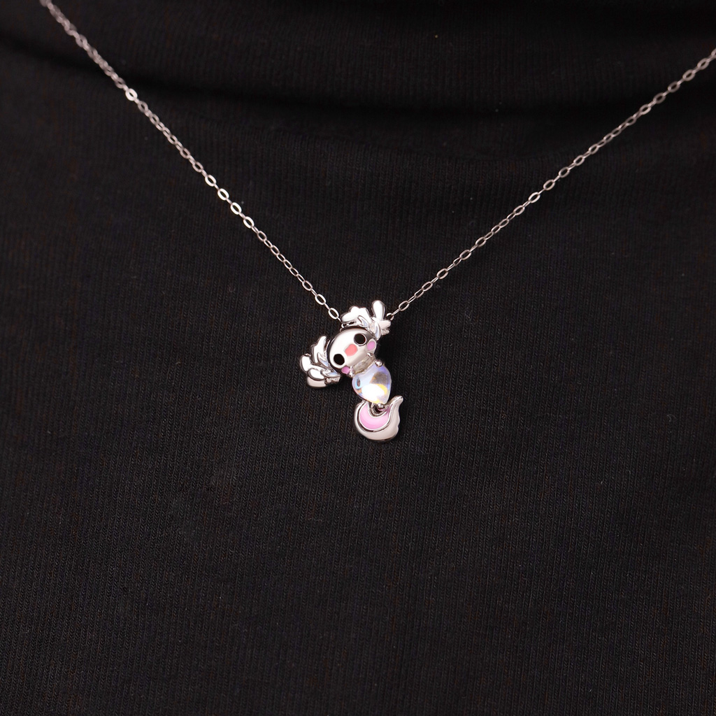 Mexican Axolotl Moonstone Necklace image number 5