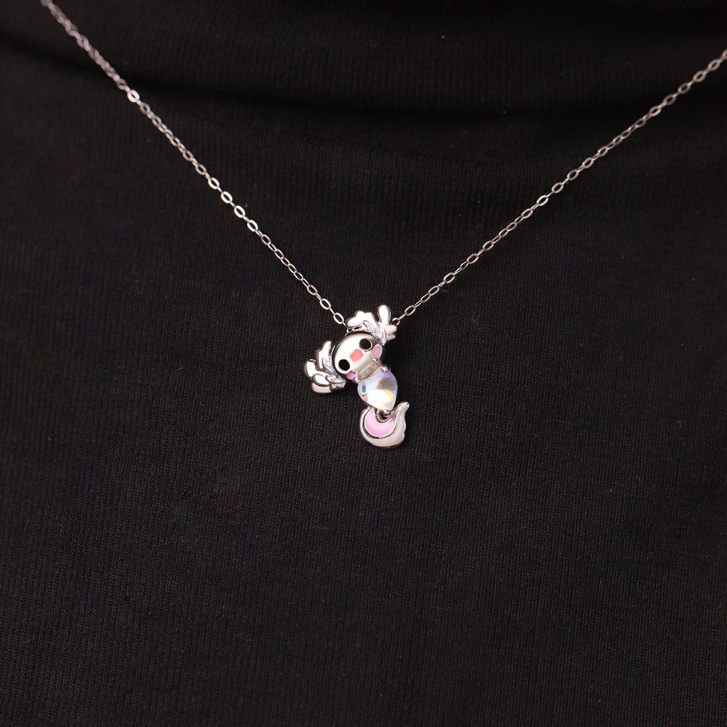 Mexican Axolotl Moonstone Necklace image number 5