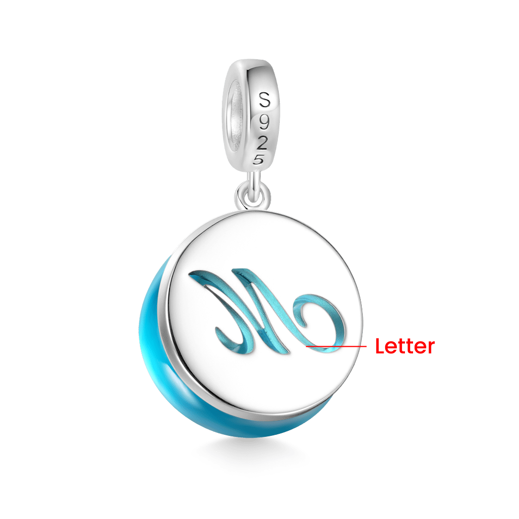 Letter Sea Glass Projection Pendant image number 1