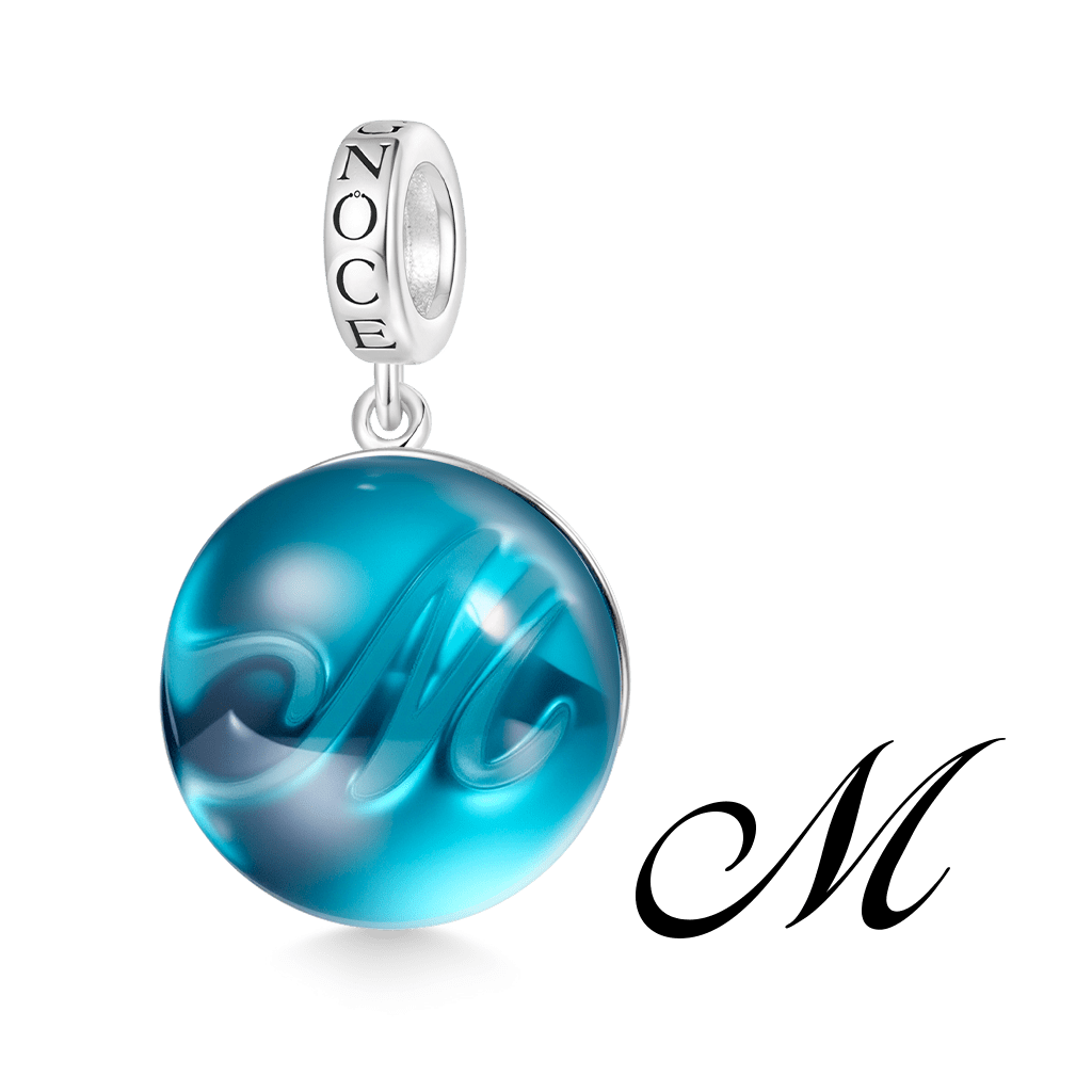 Letter Sea Glass Projection Pendant image number 0