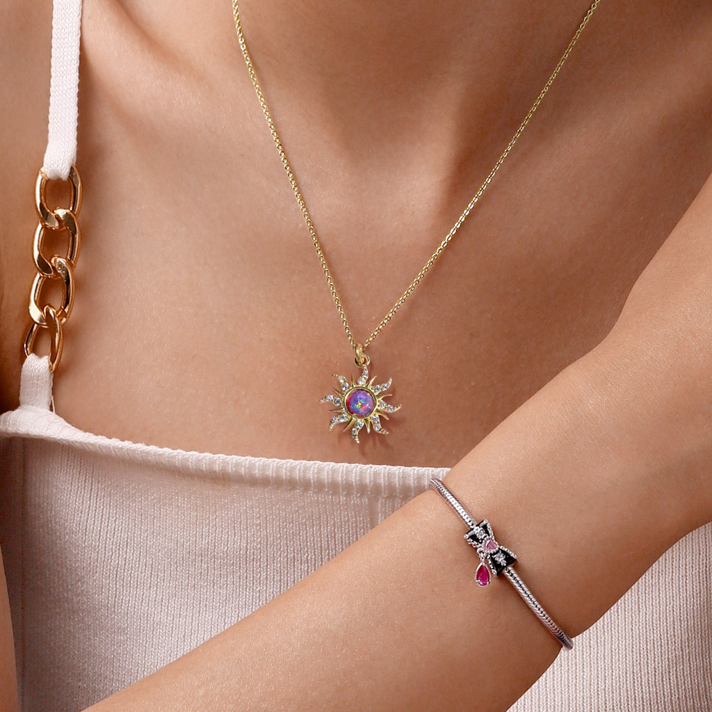 Dopamine Golden Sun Opal Necklace image number 3