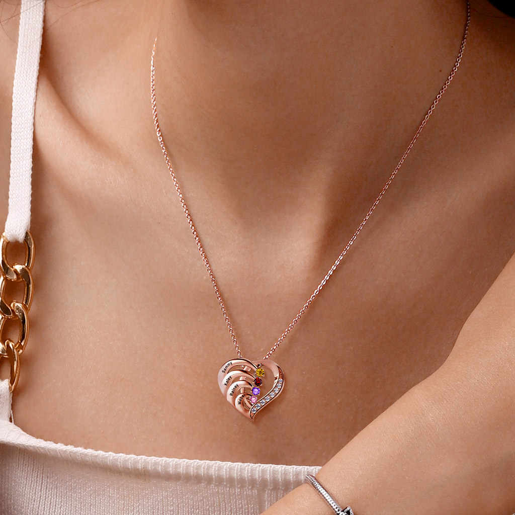 Personalized Heart Necklace image number 7