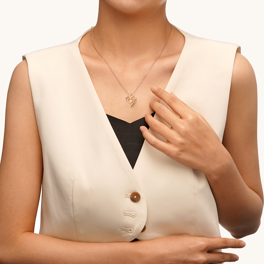 "I Love You" Heart Birthstone Necklace image number 4