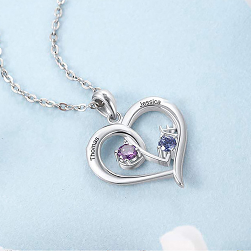 Simple Love Interlaced Necklace image number 4