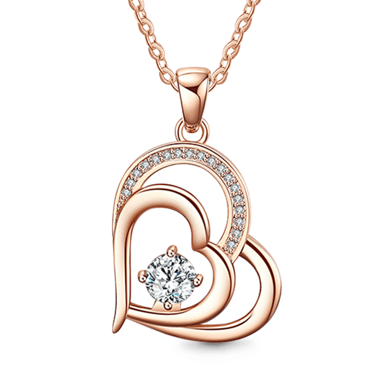 Double Love Heart Necklace image number 1