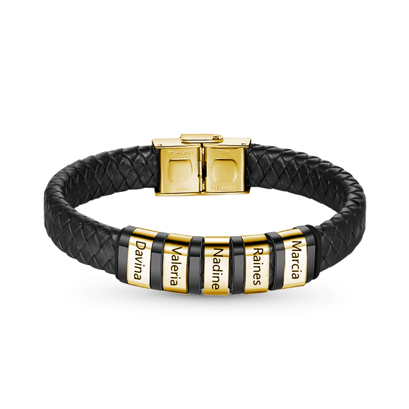 Mens Braided Leather Bracelet image number 3