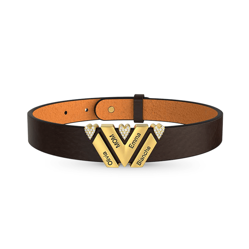 Black Punk DIY Leather Bracelet image number 2