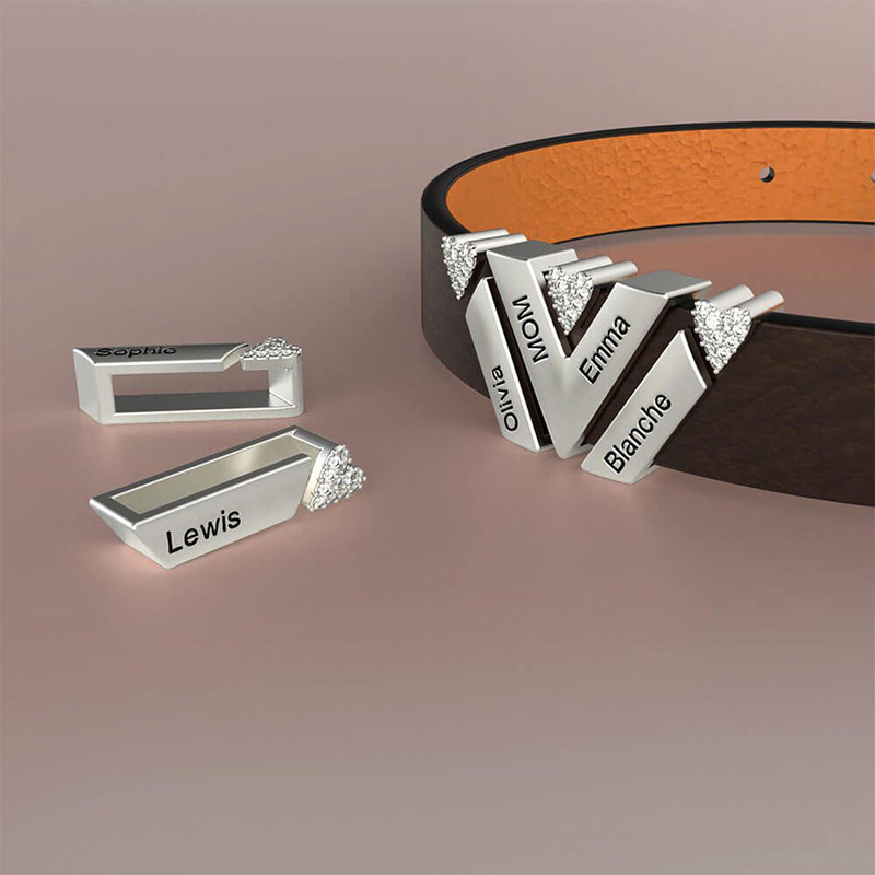 Black Punk DIY Leather Bracelet image number 4