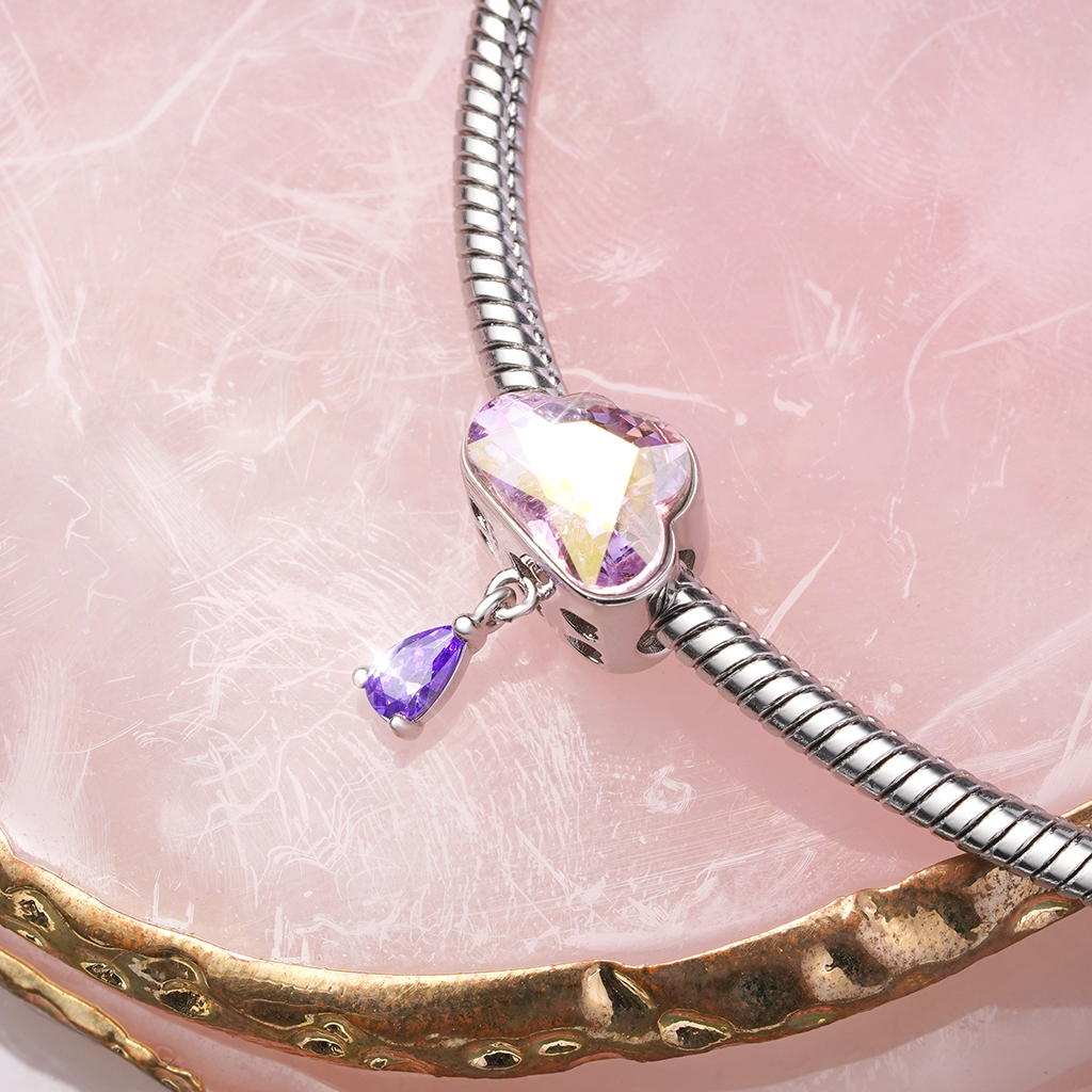 Pink Cloud Water Drop Charm image number 4