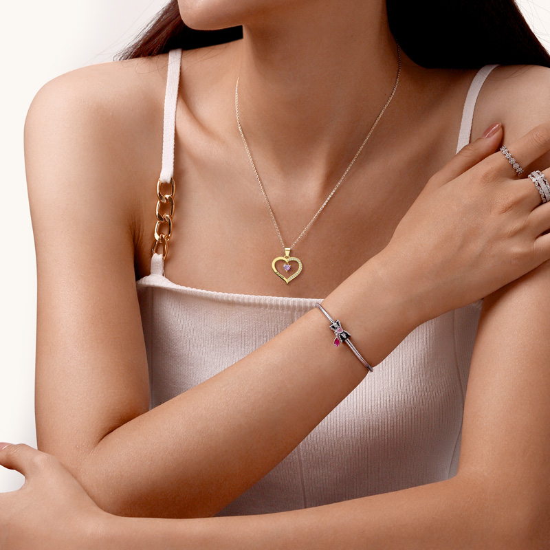 Heart Engravable Necklace image number 5