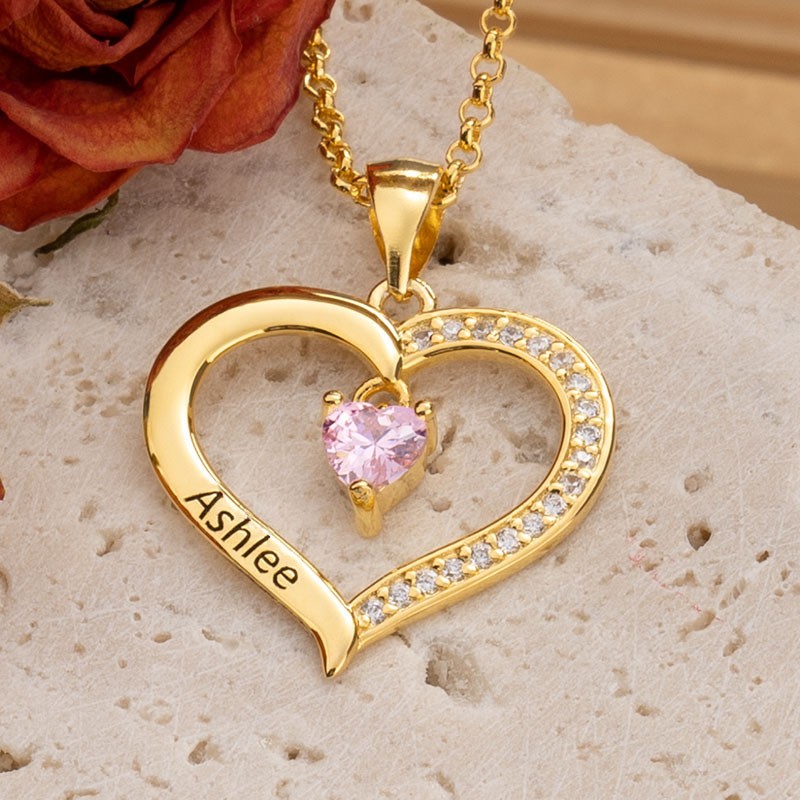 Heart Engravable Necklace image number 4