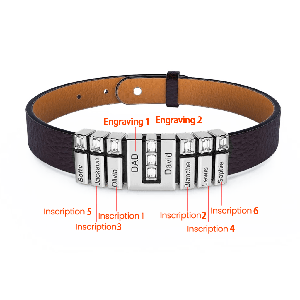 Black Punk DIY Leather Bracelet image number 3