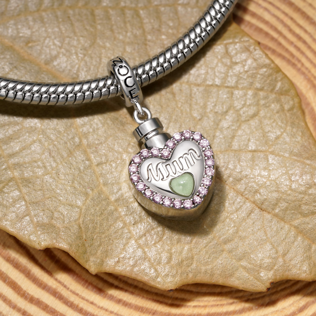 Mum Heart Memorial Urn Ashes Pendant image number 5