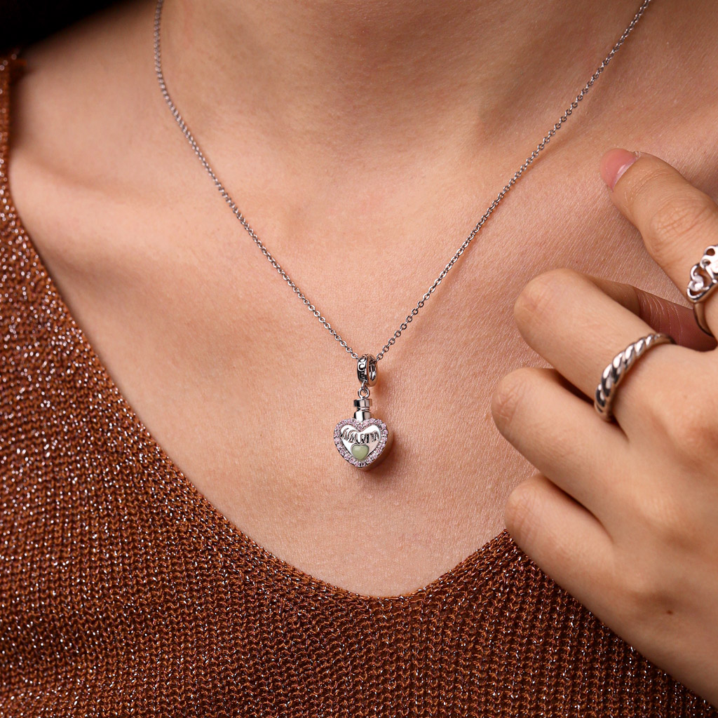 Mum Heart Memorial Urn Ashes Pendant image number 8