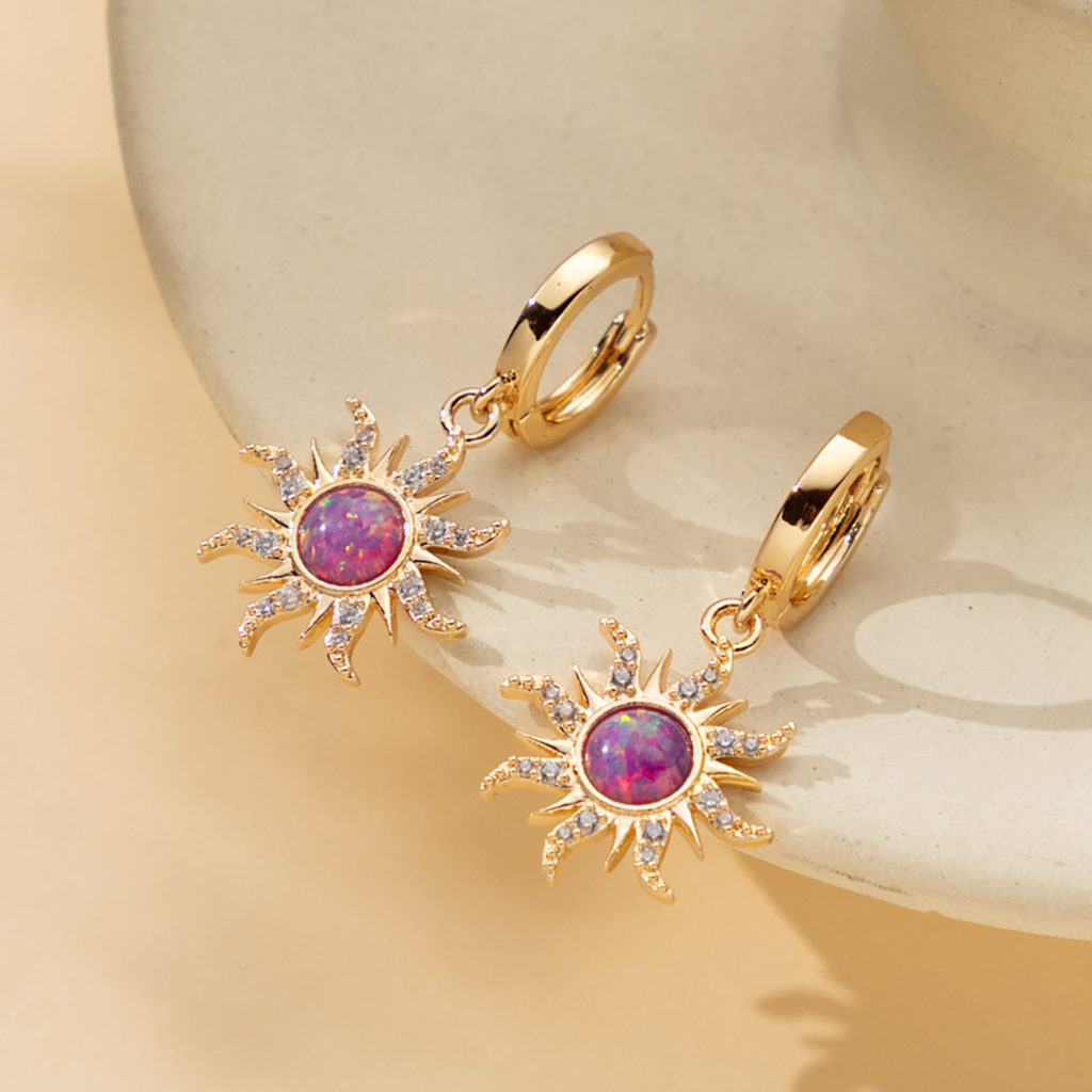 Dopamine Golden Sun Opal Earrings image number 2