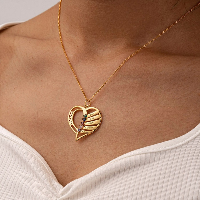 MOM Heart Memory Necklace image number 5
