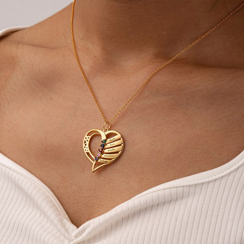 MOM Heart Memory Necklace image number 5
